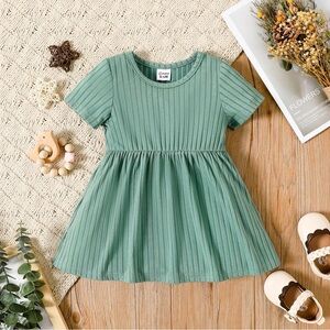Green Ribbed Dress